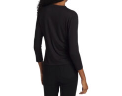 Alternative view of L'Agence Britney Black V-Neck 3/4 Sleeve Cardigan Sweater Top Size XS