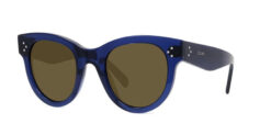 Celine CL4003IN 90E Baby Audrey Blue Frame Brown Gradient Oval Sunglasses