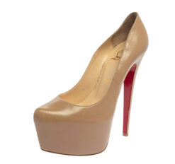 Alternative view of Christian Louboutin Daffodile 160 Beige Leather Platform Heels Pumps 38.5