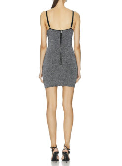 Alternative view of DION LEE Reflective Wire Black Corset Mini Dress Size 4 Small $1030