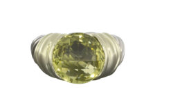 David Yurman Capri Lemon Citrine Quartz 14k Yellow Gold Sterling Silver Ring 6