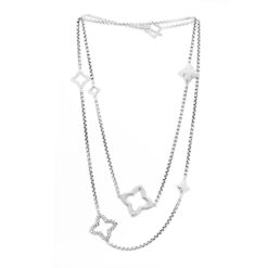 David Yurman Sterling Silver 25mm Quatrefoil Chain Necklace
