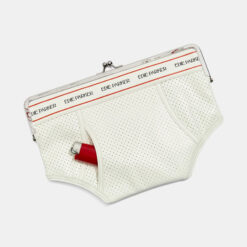 Edie Parker NEW Undies Clutch Crossbody Perforated Vegan Leather White Red