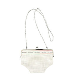 Alternative view of Edie Parker NEW Undies Clutch Crossbody Perforated Vegan Leather White Red