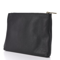 Alternative view of Gucci Black Pebbled Calfskin Web Stripe Logo Portfolio Clutch Bag