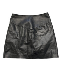 Intermix Black Lambskin Leather Mini Skirt Size 4