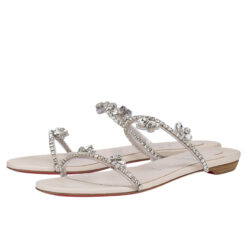 Christian Louboutin NIB Just Queenie Crystal Embellished Flat Sandals 38.5 $1195