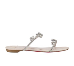 Alternative view of Christian Louboutin NIB Just Queenie Crystal Embellished Flat Sandals 38.5 $1195