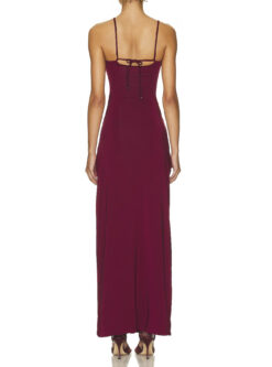 Alternative view of Maygel Coronel Veranera Burgundy Floral Cutout Maxi Dress One Size $510