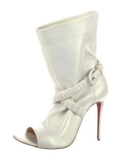 Christian Louboutin NIB Survissima 100 Open Toe Stiletto Heels Ankle Boots 40