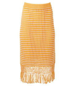 Alternative view of Derek Lam 10 Crosby NWT Emerie Crochet Knit Fringe Midi Skirt XS $450