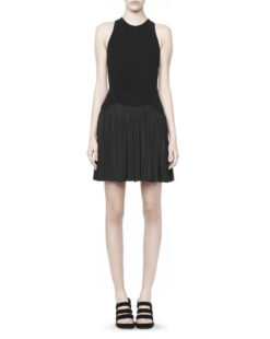 Alexander Wang Runway Black Perforated Sneaker Pleated Dress Size 6 $1170