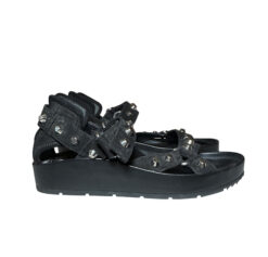 Alternative view of Balenciaga Black Leather Suede Arena Studded Flatform Sandals 37.5 Italy