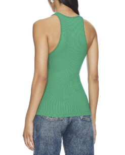 Alternative view of AGOLDE Bianca Green Ribbed Sleeveless Tank Top Size Small