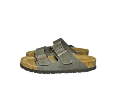 Alternative view of Birkenstock Arizona Gray Suede Slides Sandals Size 37