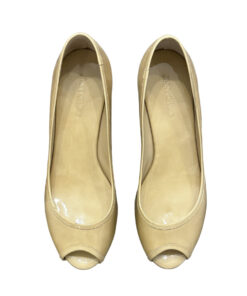 Alternative view of Jimmy Choo Nude Patent Peep Toe Cork Wedge Heels Sandals Size 37