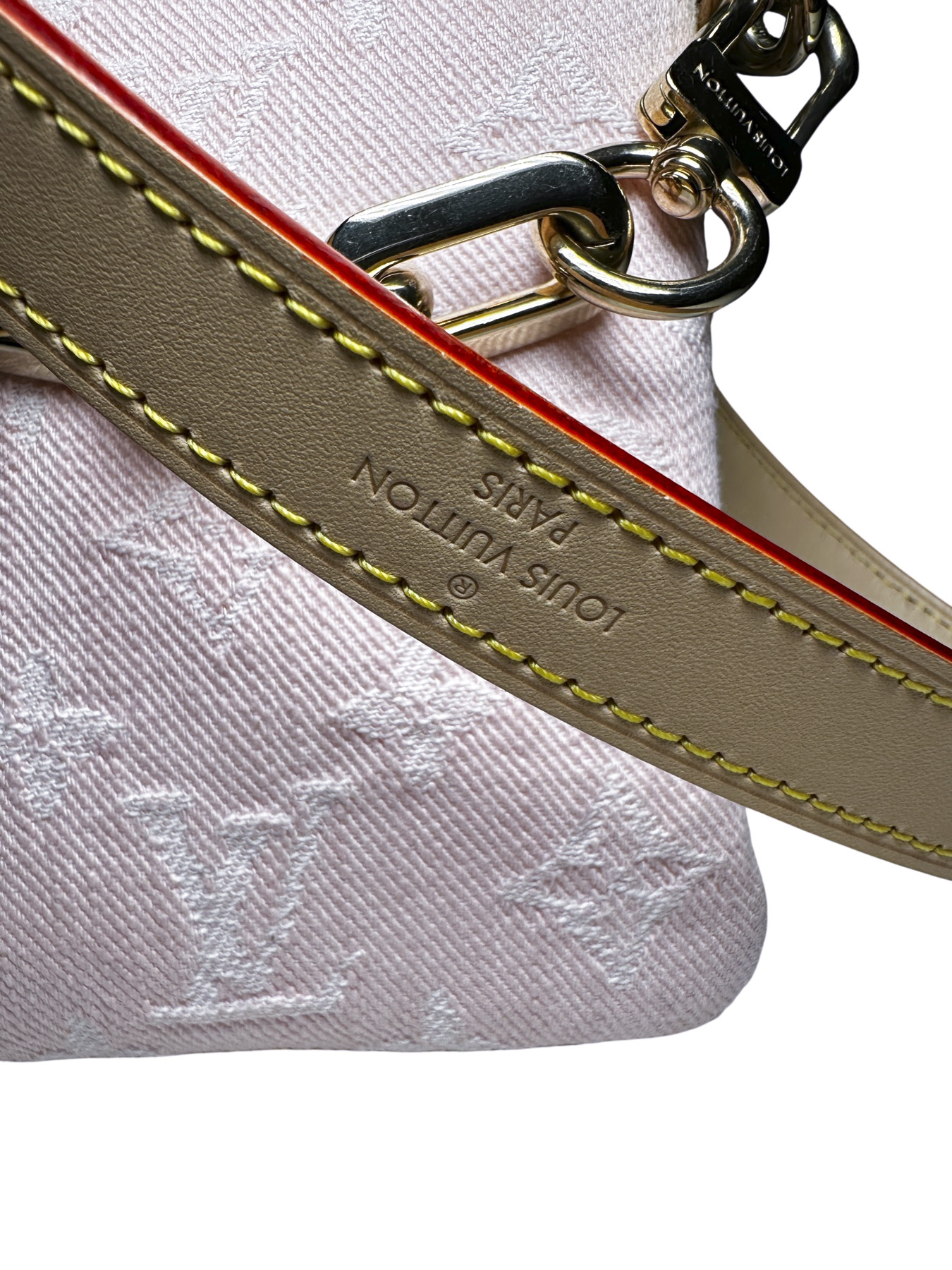 Louis Vuitton Coussin PM Pink Monogram Denim Shoulder Crossbody Bag Authentic - Image 12