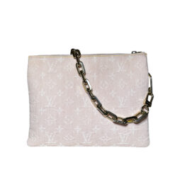 Alternative view of Louis Vuitton Coussin PM Pink Monogram Denim Shoulder Crossbody Bag Authentic