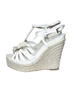 Alternative view of Dior Vintage John Galliano Patent CD Logo Espadrille Wedge Heels Sandals 37