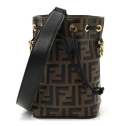 Alternative view of FENDI Mon Tresor FF Zucca Embossed Leather Mini Bucket Bag