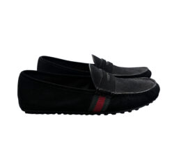 Alternative view of Gucci Men's Kanye Black Suede Web Stripe Drivers Loafers Moccasins 8.5 Italy