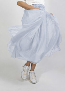 Hannoh Wessel Blue Tulle Pull On Pockets Midi Skirt Size 38 Italy