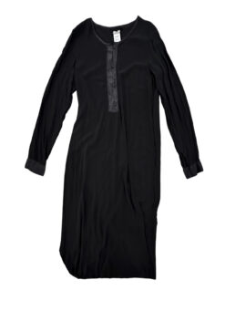 Alternative view of Kristensen Du Nord Italy Black Silk Chiffon Long Sleeve Midi Maxi Dress Size 4
