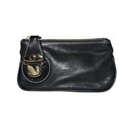 Marc Jacobs Vintage Y2K Daria Black Leather Pouch Clutch Bag Italy