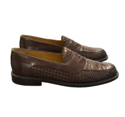 Alternative view of Mezlan Men's Catania Brown Genuine Crocodile Penny Loafers Dress Shoes Size 9.5
