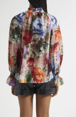 Alternative view of Alice + Olivia NWT Norah Storm Floral Peasant Top Blouse Medium $440