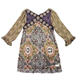 Alternative view of Odd Molly Paisley Silk Satin V-Neck Embroidered Long Sleeve Mini Dress Size 1