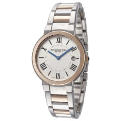 Raymond Weil NWT Jasmine Stainless Rose Gold White Dial 35mm Watch 5245-sp5-00661