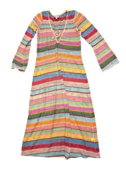 Alternative view of Show Me Your Mumu Vacay Striped Crochet Knit Cover-Up Boho Maxi Dress Small