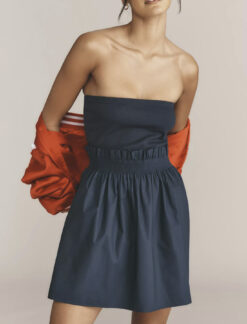 We Are Sundays NWT Adella Blue Cotton Strapless Mini Dress XS $216