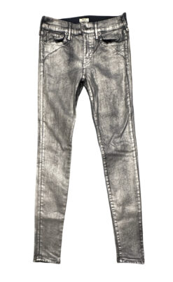 Alternative view of TRUE RELIGION Halle Vintage Y2K Low Rise Foil Metallic Skinny Jeans Size 27