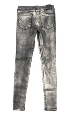 TRUE RELIGION Halle Vintage Y2K Low Rise Foil Metallic Skinny Jeans Size 27