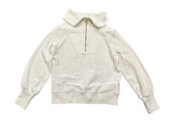 Alternative view of VARLEY Vine Ivory White Ottoman Rib Half Zip Pullover Sweater Small