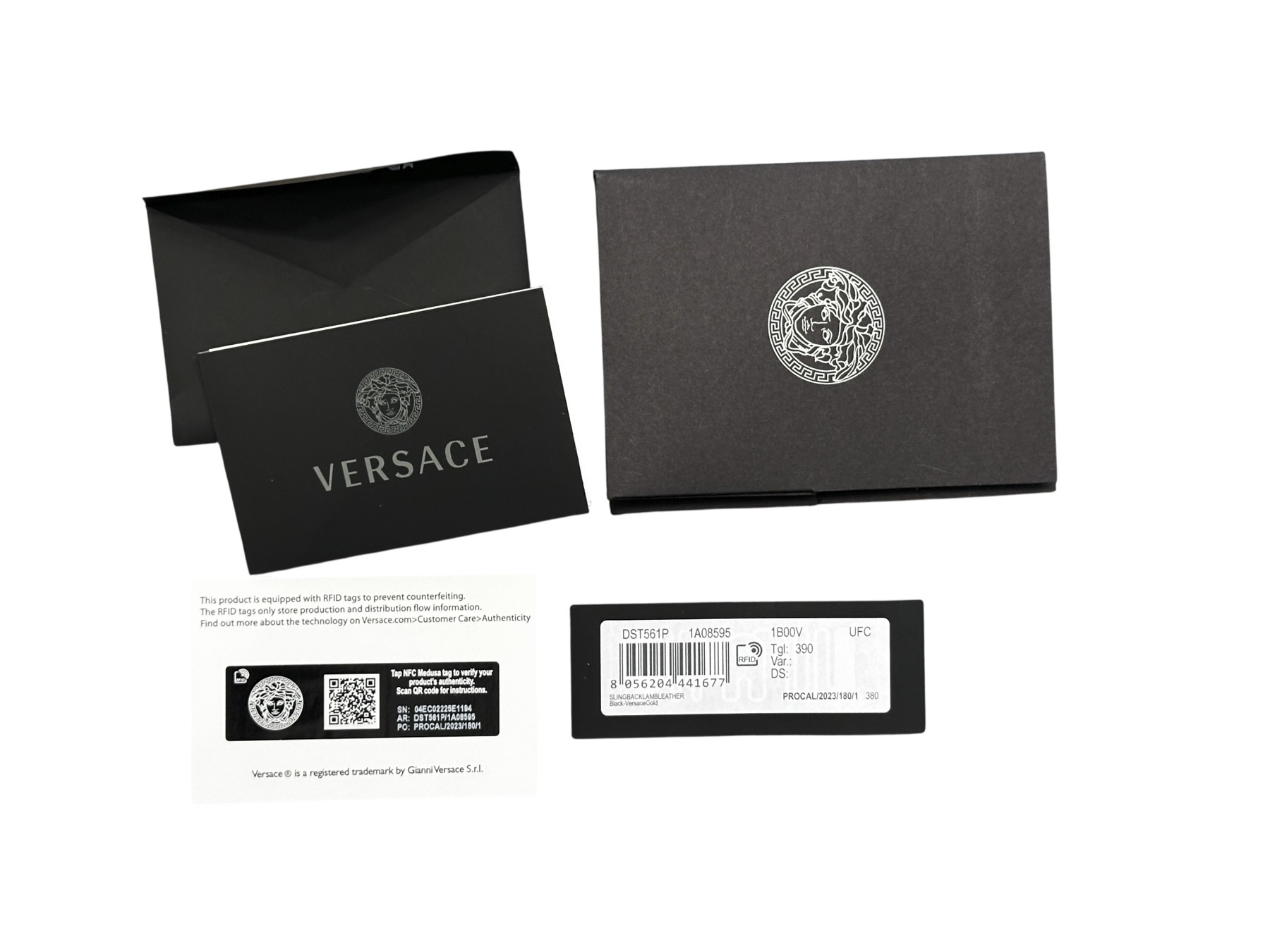 Versace NIB Medusa '95 Safety Pin Crystal Embellished Slingback Heels Pumps 39 - Image 10