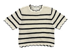 Alternative view of Birds of Paradis Trovata NWT Jules Striped Knit Short Sleeve Sweater Size XS $288