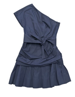 Alternative view of DEREK LAM 10 CROSBY LULU NAVY COTTON ONE SHOULDER MINI DRESS SIZE 4