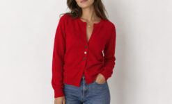 ISABEL MARANT ÉTOILE Red Knit Cardigan Sweater Size 40