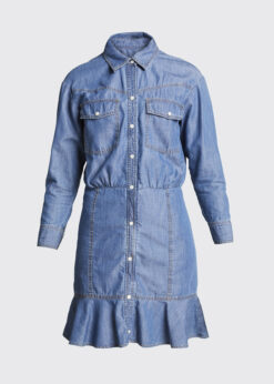 Alternative view of Veronica Beard NWT Mura Blue Denim Long Sleeve Shirt Dress Size 0 $395