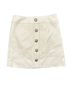 Alternative view of Veronica Beard NWT Arez Ecru Vegan Leather Button Embellished Mini Skirt 0 $398
