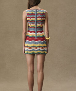 Alternative view of All That Remains Juni Striped Crochet Knit Mini Dress Size 8