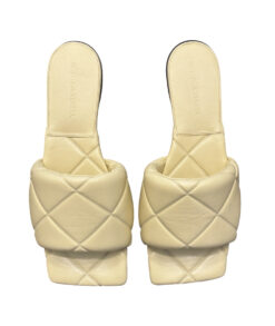 Bottega Veneta Yellow Quilted Leather LIDO Mules Slides Sandals Flats 37.5