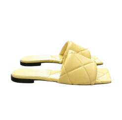 Alternative view of Bottega Veneta Yellow Quilted Leather LIDO Mules Slides Sandals Flats 37.5