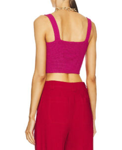 Alternative view of Cult Gaia Brieann Knit Pink Cropped Top Blouse Size XS
