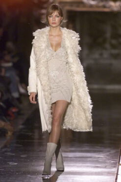 Chloé A/W 2000 by Stella McCartney Vintage Ivory Silk Beaded Dress Size 40