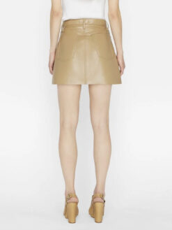 Alternative view of FRAME NWT High N Tight Genuine Leather Mini Skirt Size 25 Light Camel