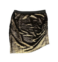 Alternative view of IRO Reward Gold Sequin Paillette Mini Skirt Size 36